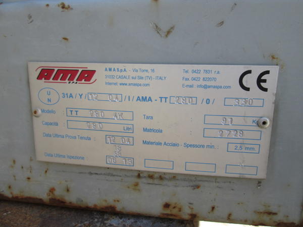 39#4419 Cisterna portatile AMA TT 280 4K in vendita - foto 5