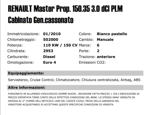 12#4423 Autocarro Renault Master in vendita - foto 2