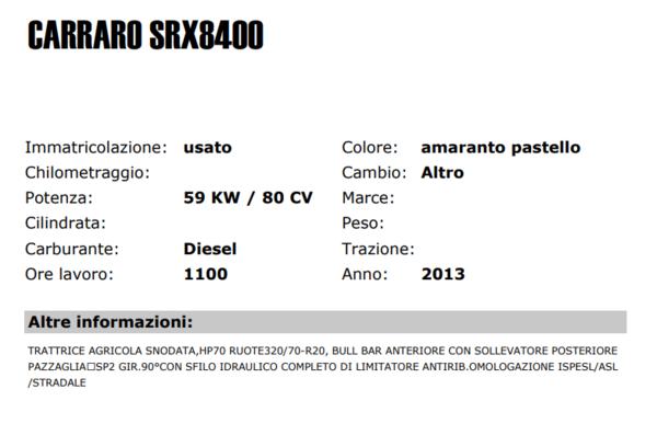 8#4423 Trattore Carraro SRX8400 in vendita - foto 2