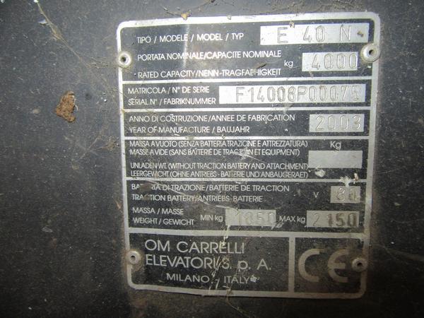 10#44740 Carrello elevatore elettrico OM E 40 in vendita - foto 3