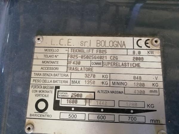 17#4493 Carrello elevatore elettrico Teknolift  in vendita - foto 6