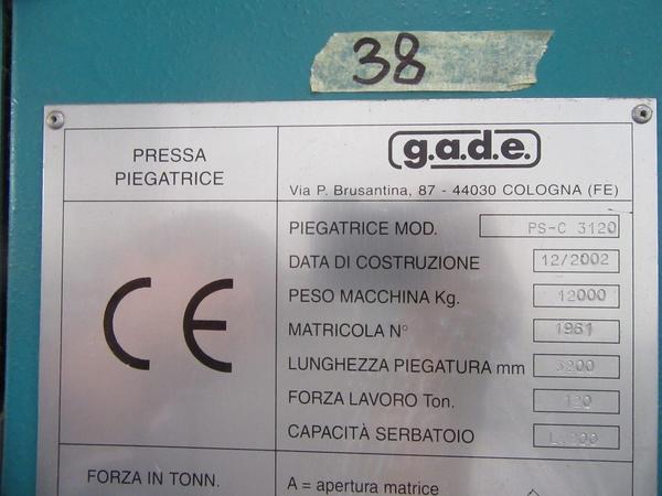 8#4504 Pressa piegatrice Gade in vendita - foto 6