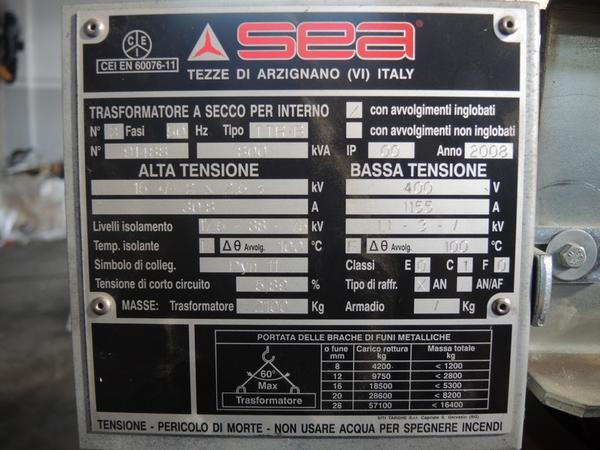 40#4530 Trasformatore a secco SEA in vendita - foto 3