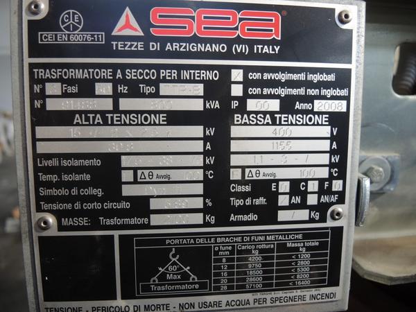 40#4530 Trasformatore a secco SEA in vendita - foto 4