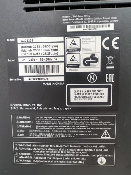 3#4532 KONICA MINOLTA BIZHUB C258 in vendita - foto 6