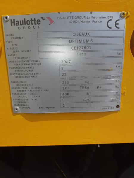1#4538 Piattaforma verticale a pantografo Haulotte Optimum 8 in vendita - foto 2