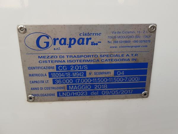 2#4638 Cisterna Grapar ATP CG 2.01/S su semirimorchio Tecnokar TMC in vendita - foto 6