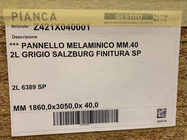 14#4650 Pannello melaminico 2L grigio Salzburg in vendita - foto 2