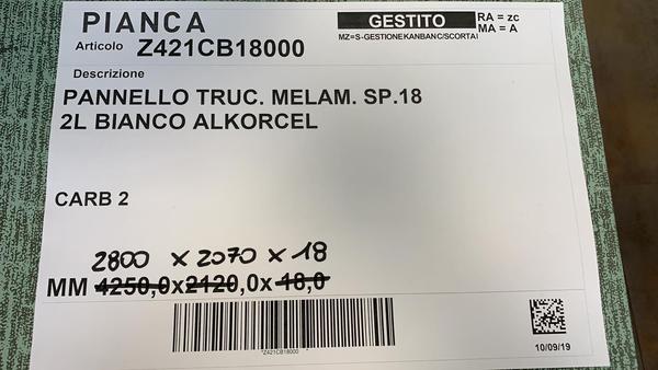 3#4650 Pannello truciolare melaminico 2L Bianco in vendita - foto 2