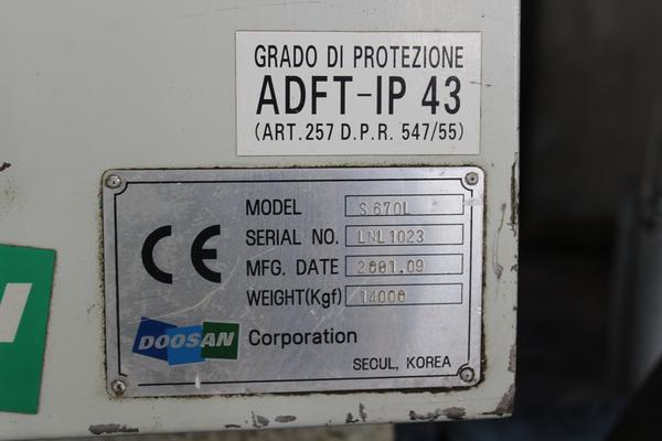 7#4655 Tornio Doosan S-670-L in vendita - foto 2