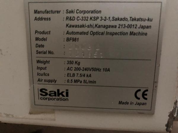 8#4681 Ispezione ottica Saki bf-10d da linea in vendita - foto 5