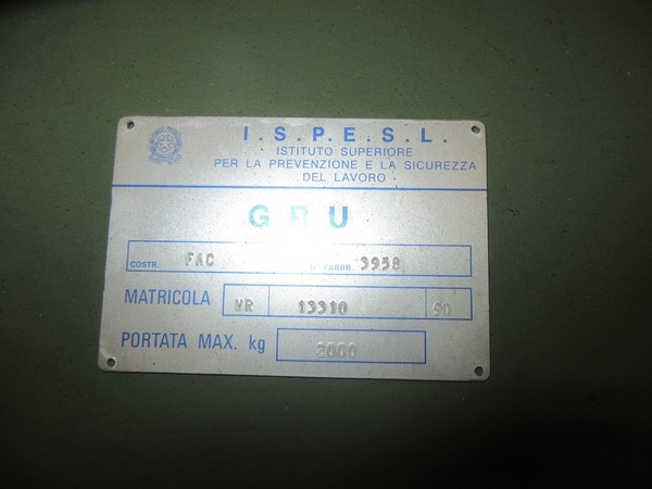 19#46820 Gru a bandiera Fac e Marchesini in vendita - foto 4