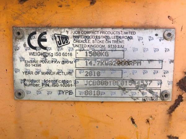1#4734 JCB 8018 CTS Mini Escavatore in vendita - foto 73