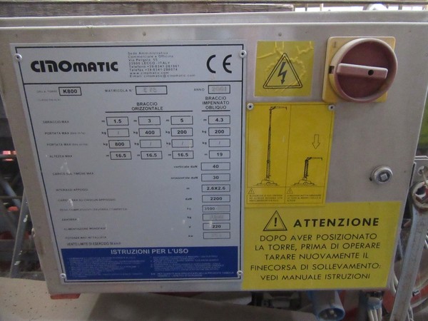 24#4752 Gru Cinomatic K800 in vendita - foto 2