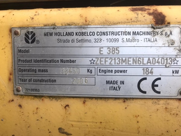 2#4781 Escavatore New Holland E 385 in vendita - foto 9
