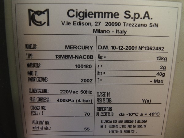 14#4790 Pesoprezzatrice  Cgm Mercury in vendita - foto 12