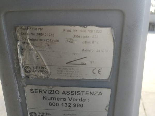 1#4821 Lavasciuga pavimenti industriale Nilfisk BR 751c in vendita - foto 5
