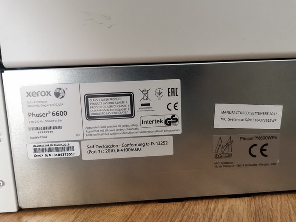 17#4936 XEROX PHASER 6600WPS  in vendita - foto 4