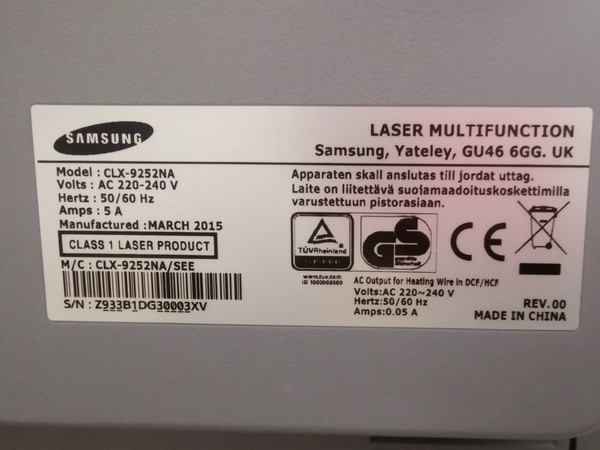 21#4936 SAMSUNG CLX 925NA in vendita - foto 6