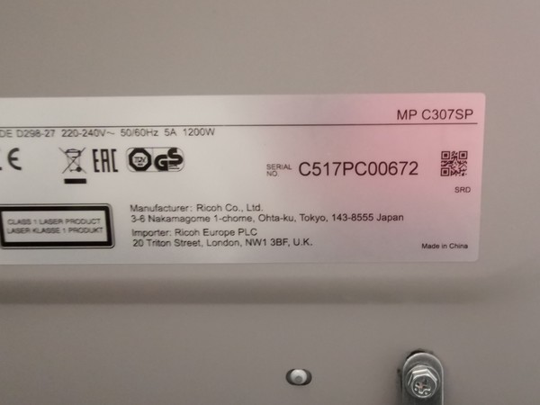 5#4936 RICOH MPC 307 in vendita - foto 6