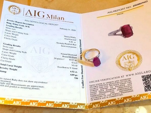 10#4970 Anello rubino e diamanti Aig Milano in vendita - foto 5
