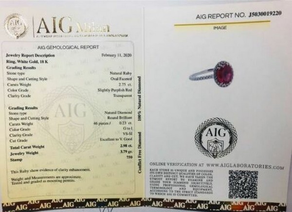 8#4970 Anello rubino e diamanti aig Milano in vendita - foto 5