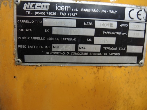 29#5061 Transpallet Icem Tp 16 in vendita - foto 9