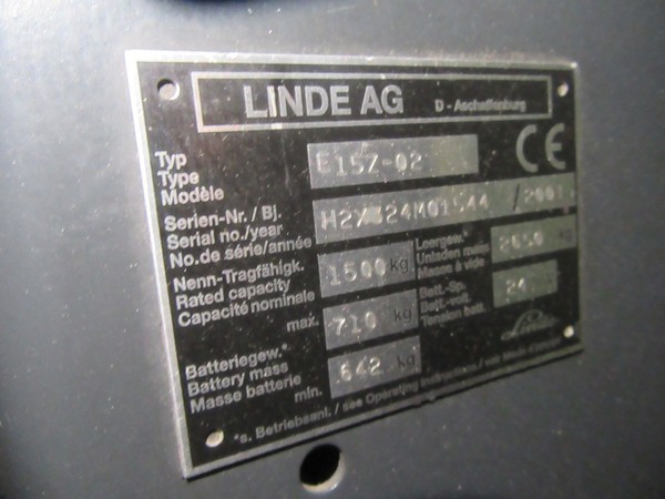 2#5113 Carrello elevatore Linde E15Z-02 in vendita - foto 6