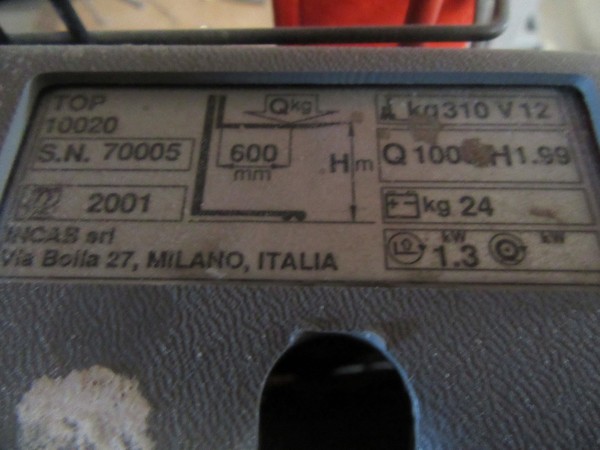 32#5195 Carrello elevatore uomo a terra Incab in vendita - foto 3