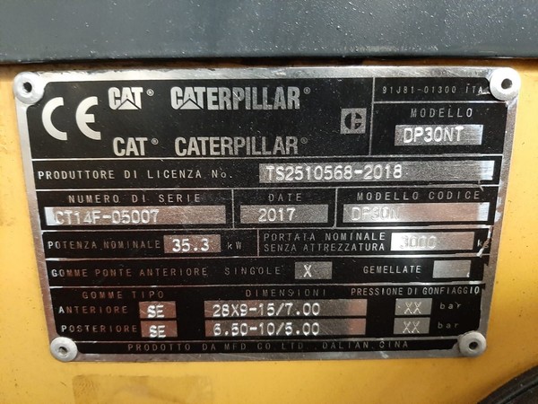 1#5225 Carrello elevatore Caterpillar Diesel DP30NTD in vendita - foto 7