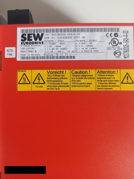 27#5391 Sew Movitrac MCO7B0040-5A3-4-00 in vendita - foto 2