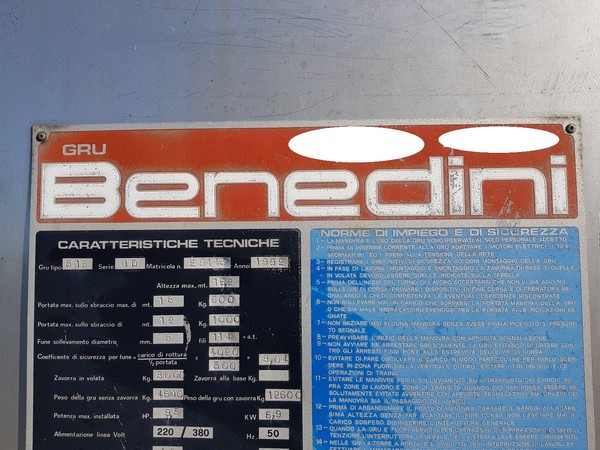 1#5440 Gru Benedini B18 in vendita - foto 10