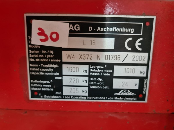 19#5493 Transpallet elettrico Linde in vendita - foto 4