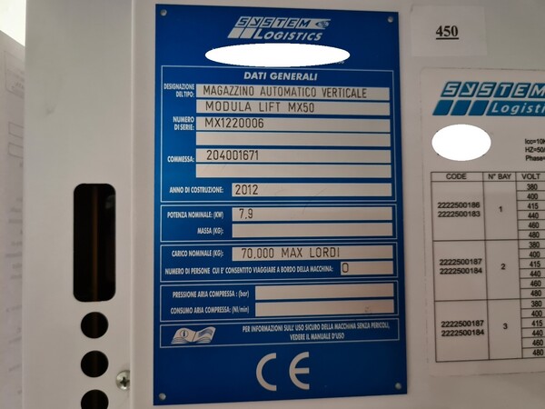 8#5516 Magazzino automatico System Logistic Modula in vendita - foto 4