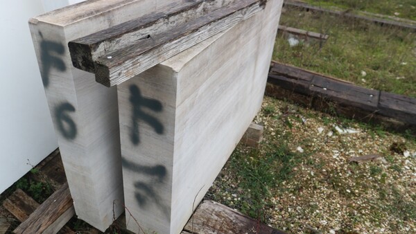 404#5538 Blocchi marmo fior di pesco e limestone in vendita - foto 62