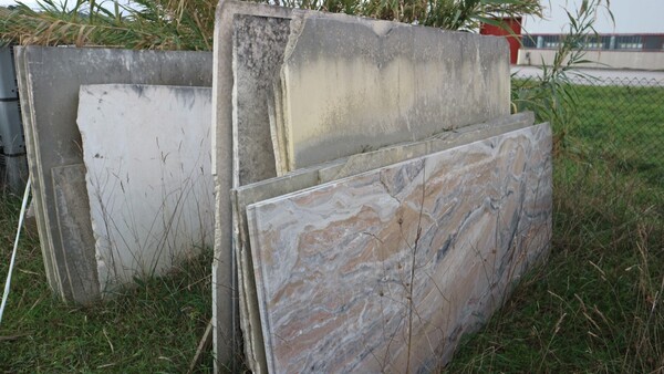 565#5538 Lastre marmo arabescato grigio e limestone in vendita - foto 6