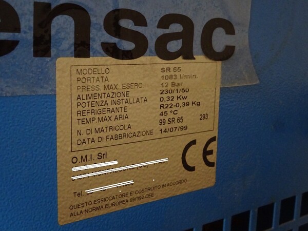 5#5579 Compressore Balma e essiccatore Omi in vendita - foto 3