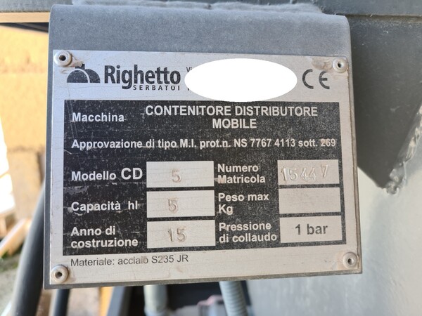 7#5695 Cisterna per gasolio Righetto e e sega Tonello in vendita - foto 9