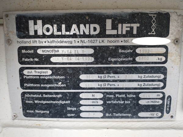 7#5701 Piattaforma elettrica Holland Lift in vendita - foto 2