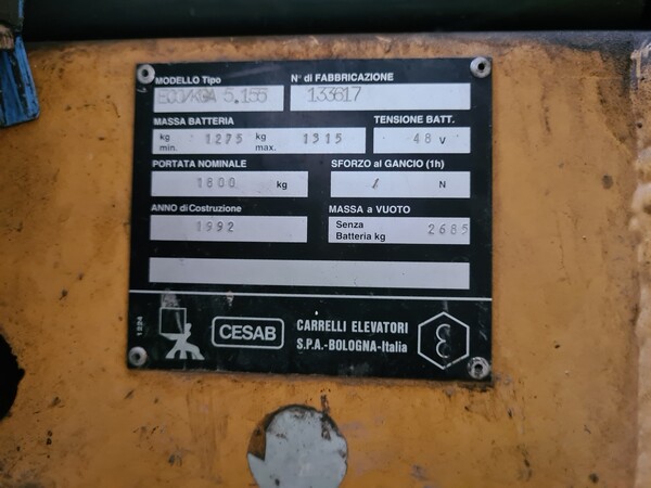59#5715 Carrello elevatore Cesab in vendita - foto 9