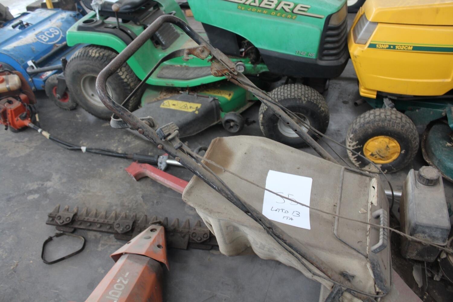 Lot GGP Italy rideon mower and KPR sweeper