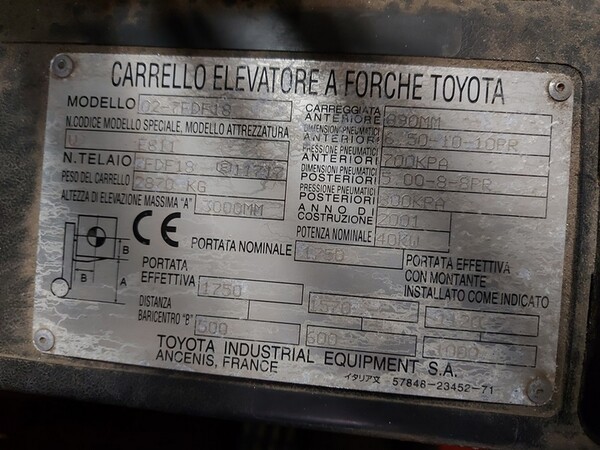 2#5851 Muletto diesel a forche Toyota in vendita - foto 4