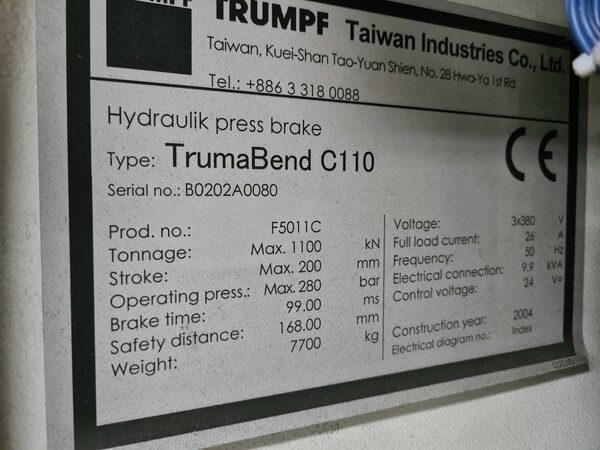 6#5878 Pressa piegatrice Trumpf in vendita - foto 4