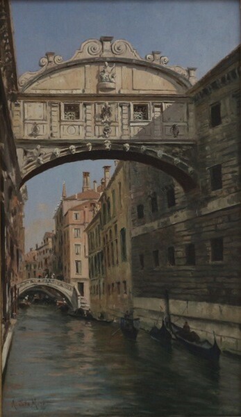 34#5936 Dipinto Ponte Dei Sospiri Venezia in vendita - foto 2