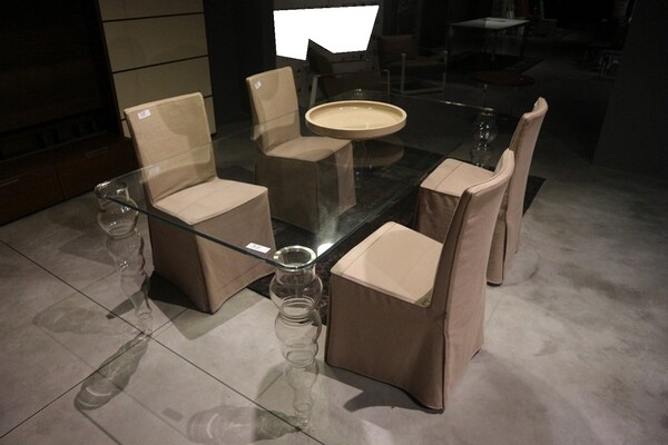 38#6151 Tavolo Glas Italia e sedia Poliform in vendita - foto 2