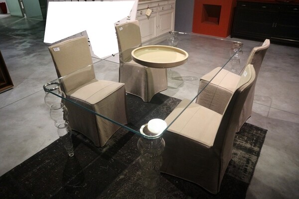 38#6151 Tavolo Glas Italia e sedia Poliform in vendita - foto 4