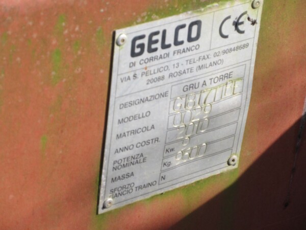 15#6166 Gru a torre Gelco in vendita - foto 2