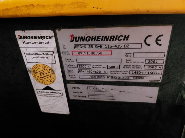 2#6393 Carrello elevatore Jungheinrich EFG-V 25 in vendita - foto 7