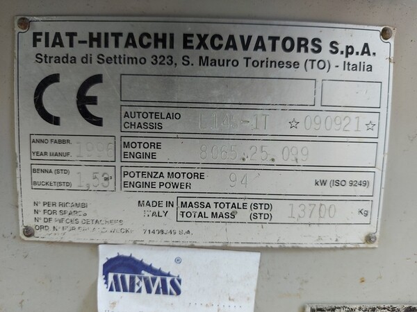 24#6400 Pala Cingolata Fiat Hitachi FL145 in vendita - foto 10