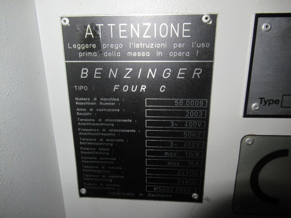 1#6427 Centri di lavoro CNC Benzinger e macchine lavorazione metalli in vendita - foto 10